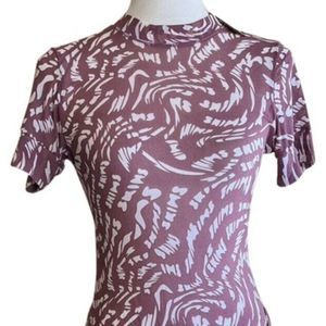 CT1125a NWT-SKIMS SUMMER MESH SHORT SLEEVE BODYSUIT-RASBERRY SWIRL 4X